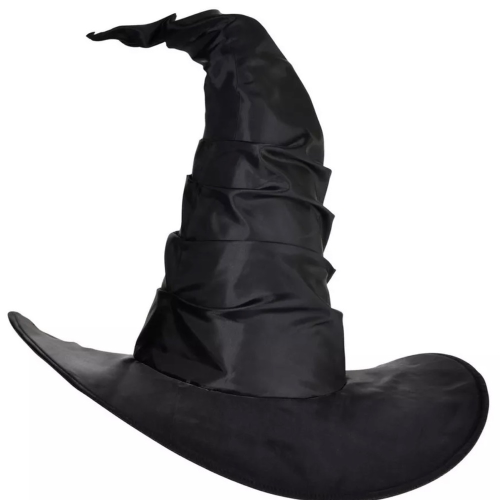 Halloween Black Witch Costume Hat Wicked Witch Hat Large Ruched Witch Hat